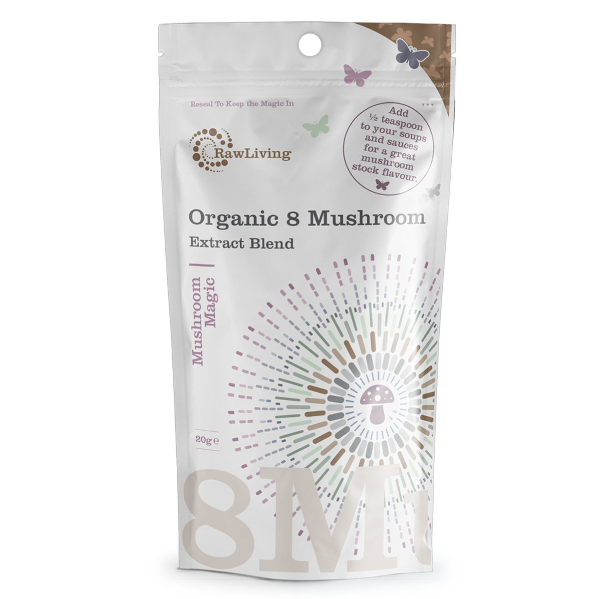 8 Mushroom Extract Powder - Organic (20g, 50g, 250g, 1kg)