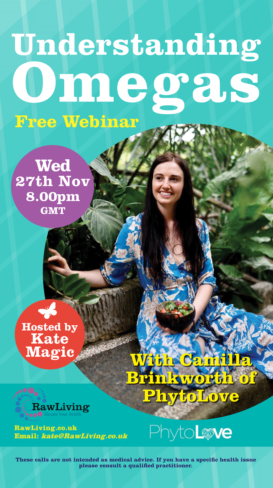 FREE - Understanding Vegan Sources of Omega Fats Webinar - Wed 27th Nov 2024, 7.0-8.0 pm (Online)