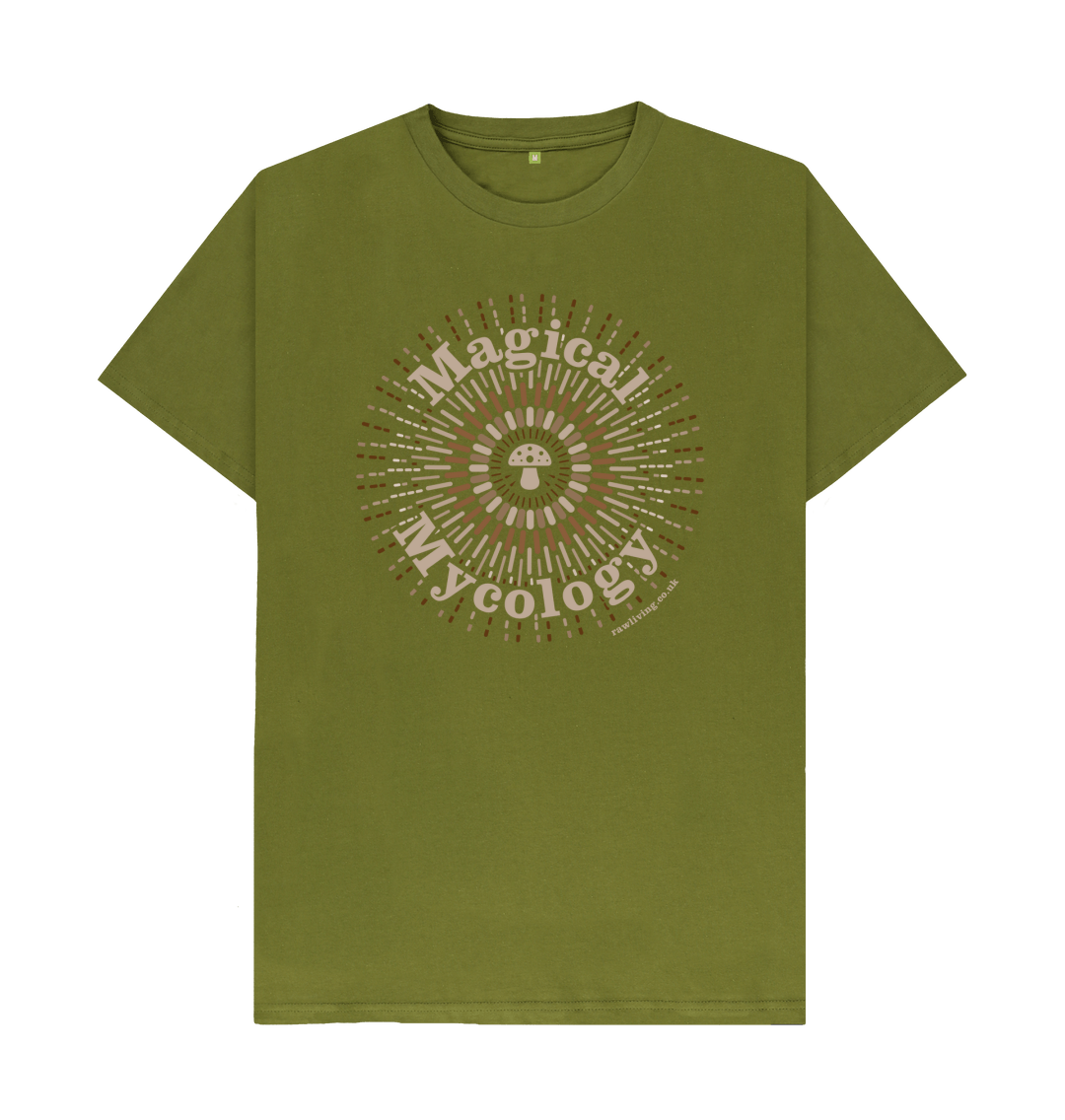 Moss Green Men&#39;s Organic Cotton T-shirt - Magical Mycology