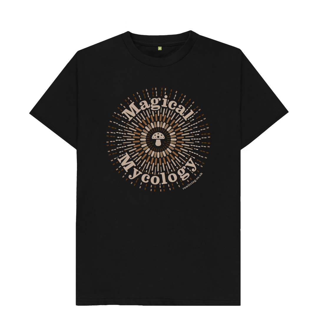 Black Men&#39;s Organic Cotton T-shirt - Magical Mycology