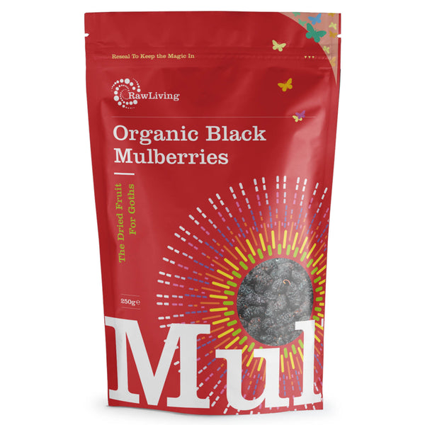 Organic Black Mulberries (250g, 10kg) | Raw Living UK