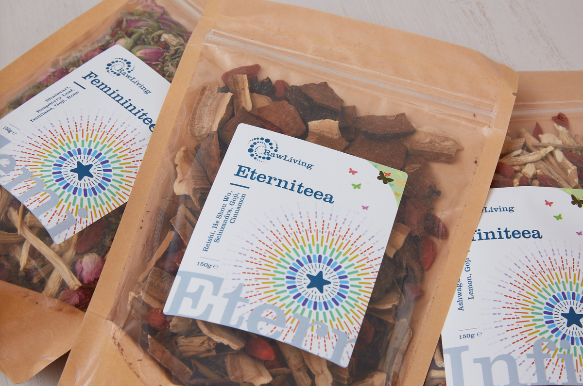 RealiTeas | Buy All 7 Get 10% Off | Raw Living UK | Herbal Teas | Raw Living RealiTeas are Premium Loose Leaf Herbal Teas. Grab all 7 blends now: Clariteea, Eterniteea, Femininiteea, Immuniteea, Infiniteea, PMTeea &amp; Sleepiteea